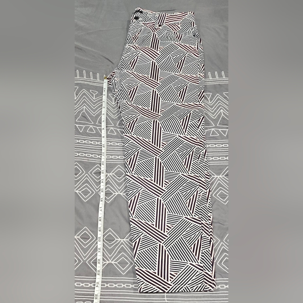 Theory Rochely Denim Bourgeois Print Cropped Pants Size 8 - Picture 3 of 10